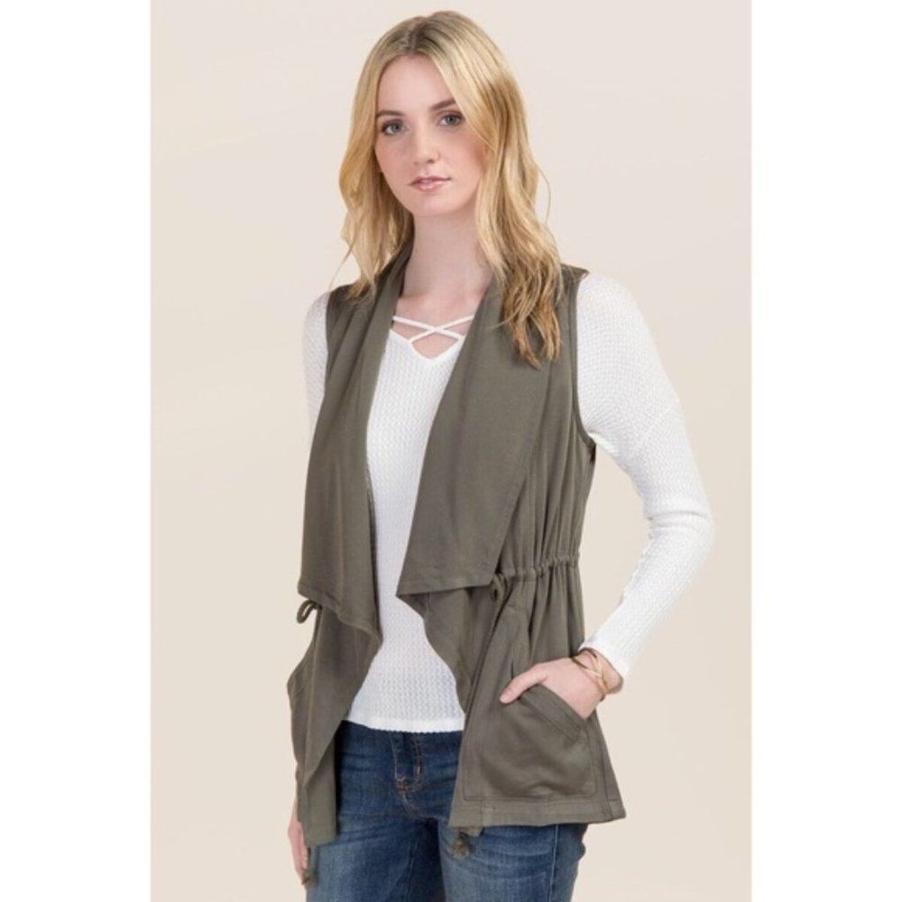 FRANCESCAS BOUTIQUE Olive Green UTILITY VEST